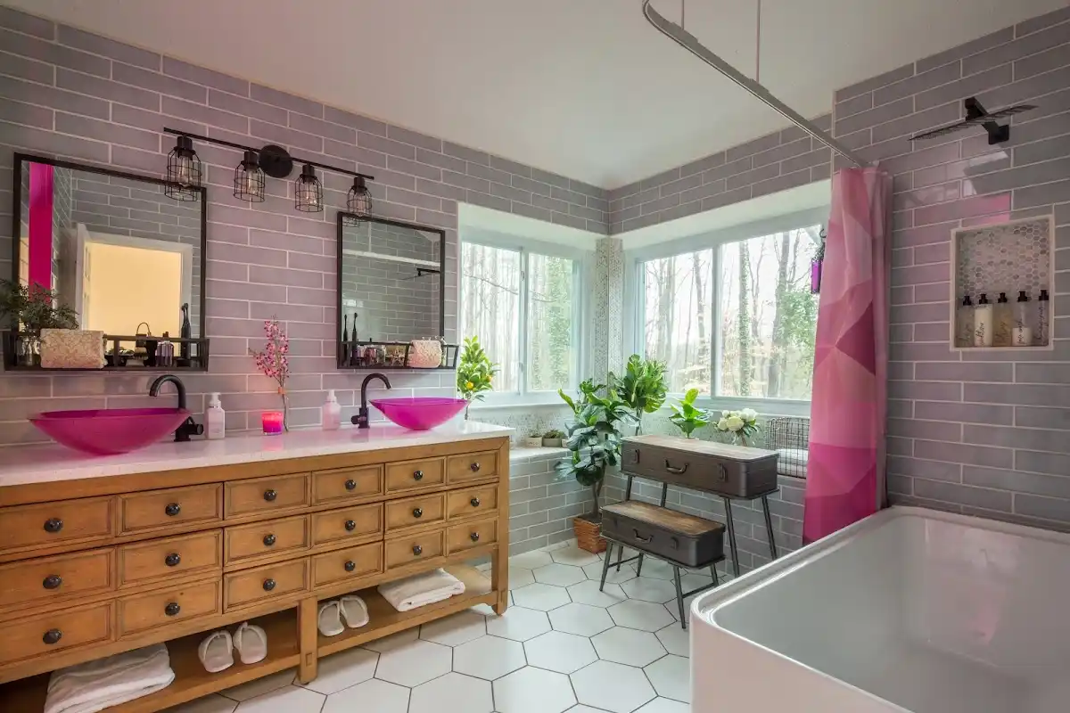 Bathroom renovation after water damage restoration in Temple